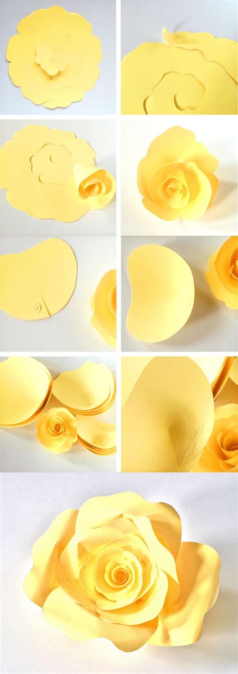 How To Make DIY Paper Roses With Free Printable Template Paper Roses ...