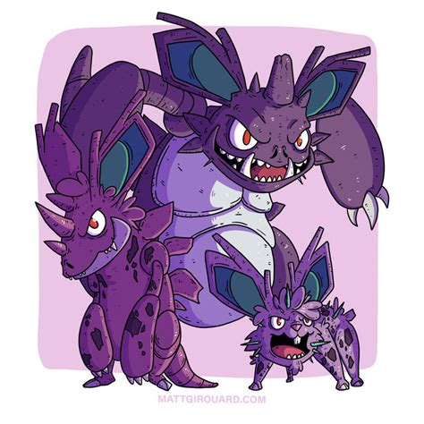 Kanto 032 034 Nidoran Nidorino Nidoking By Matt Girouard On