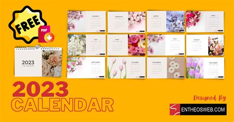 2023 Calendar Designs Colorful Creative Floral And Aesthetic Entheosweb