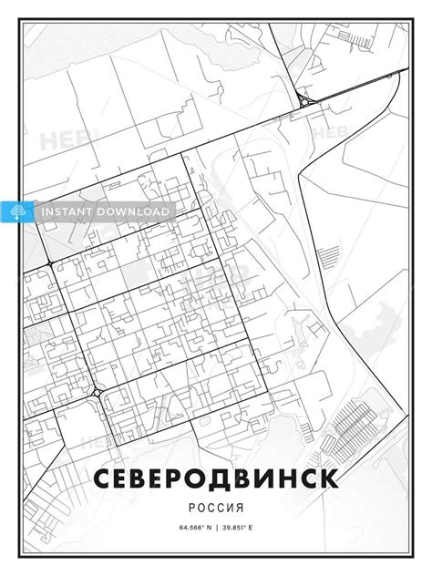 printable map template  severodvinsk russia  cityname country  coordinates