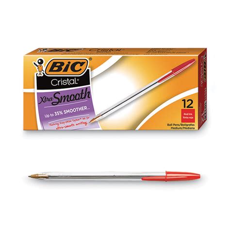 BICMS11RD BIC Cristal Xtra Smooth Ballpoint Stick Pen Zuma