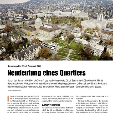 Hochschulgebiet Z Rich Zentrum Hgzz Neudeutung Eines Quartiers