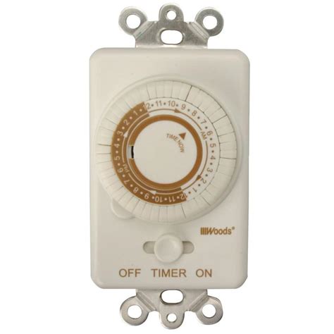 Woods 59745wd In Wall 24 Hour Mechanical Timer That Converts A Wall