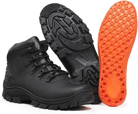 Bota Coturno Cano M Dio T Tico Militar Couro Leg Timo Preta Masculina