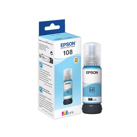 Bouteille D Encre Originale EPSON ECOTANK 108 CYAN LIGHT