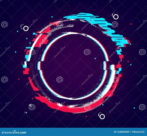 Glitch Circle Frame Tv Distorted Signal Chaos Glitched Ring Light