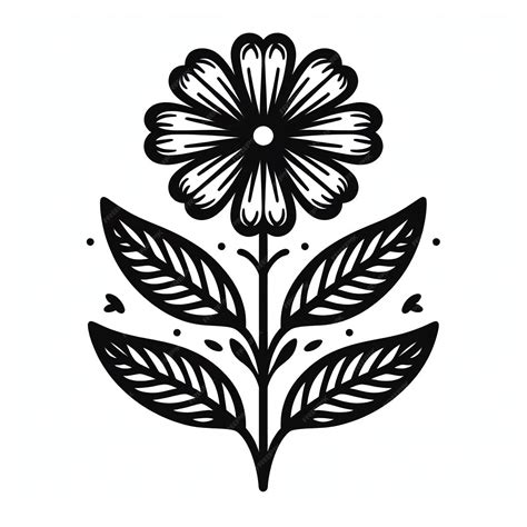 Premium Photo | Flower outline vector image black vector