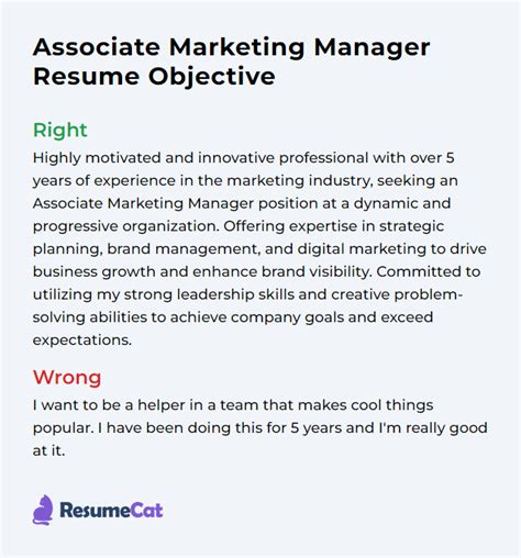 Top 18 Associate Marketing Manager Resume Objective Examples