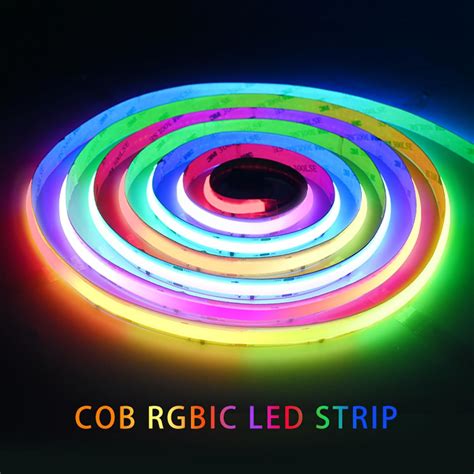 Tunichx Cob Tira Led Rgb Inteligente Ic Ws Direccionable Color De