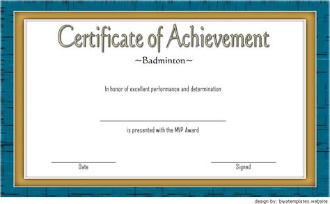 Badminton Certificate Templates Spectacular Designs