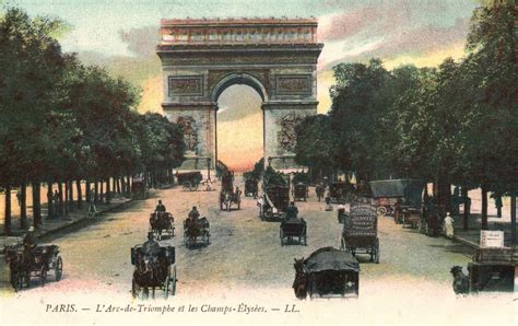 Vintage Postcard S L Arc De Triomphe Et Les Champs Elysees Paris