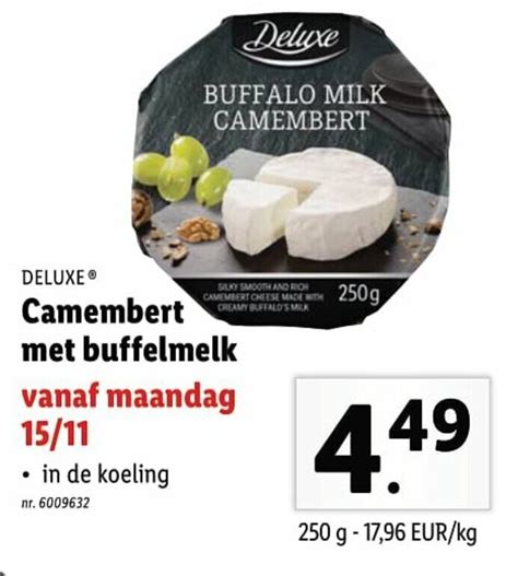 Deluxe Camembert Met Buffelmelk 250g Promotie Bij Lidl