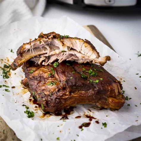 Perfectly Cooked Slow Cooker Honey Garlic Ribs Dizzy Busy And Hungry