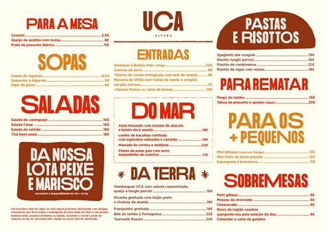 Menu At Restaurante Uca Altura Altura