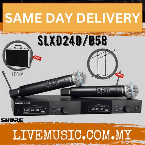 Shure Slxd D B Digital Wireless Dual Handheld Microphone System With