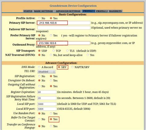 Grandstream Device Configuration Settings – AltoTelecom Call Center ...