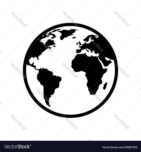 Black world map isolated on white background Vector Image