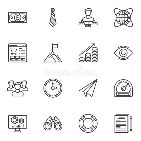 Startup Line Icons Set Outline Vector Symbol Collection Linear