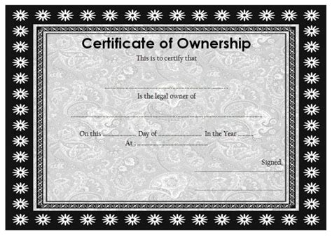 Ownership Certificate Templates Editable 10 Official Designs Fresh