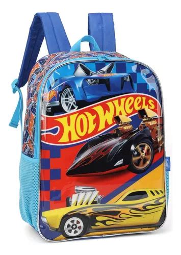 Mochila Costas Infantil G Menino Hot Wheels Carro Pista Parcelamento Sem Juros
