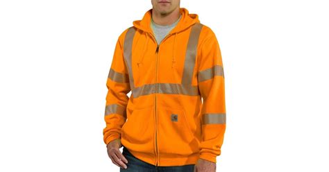 Carhartt Synthetic High-visibility Class 3 Full Zip Hoodie in Orange ...