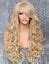 Long Human Hair Blend Full Wig Heat Ok Curly Blonde Mix Nwt Wbt