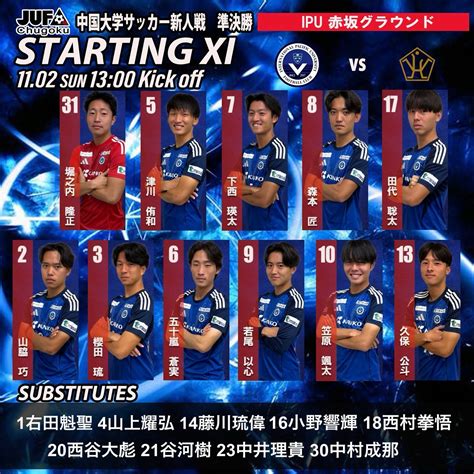環太平洋大学体育会サッカー部 - . 𝑺𝑻𝑨𝑹𝑻𝑰𝑵𝑮 𝑿𝑰🦅 GK #堀之内隆正 DF #津川侑和 #森本匠 #下西瑛太 #田代聡太 MF