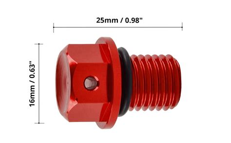 Nicecnc Red M X Magnetic Oil Drain Plug Bolt Dirt Street Bike