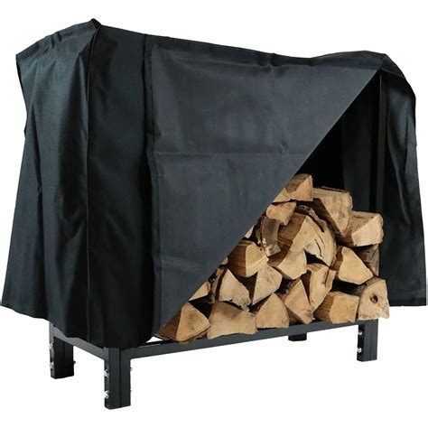 Sunnydaze Firewood Log Rack With Cover Indoor Or Outdoor Wood Storage