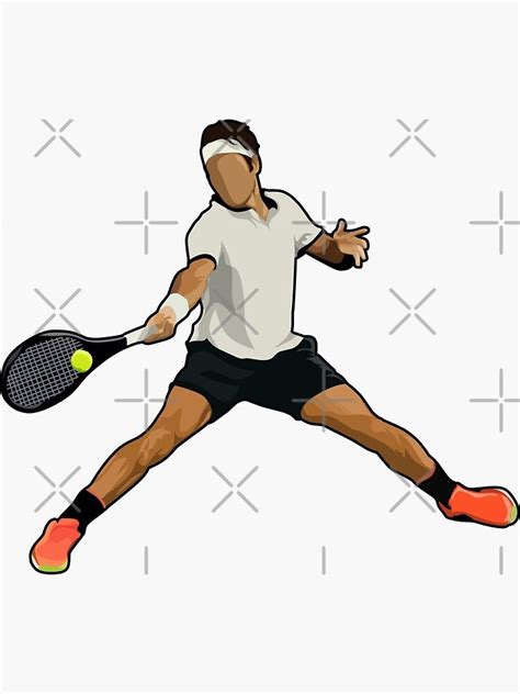 Roger Federer Forehand Sticker By Vectortower Roger Federer Academy