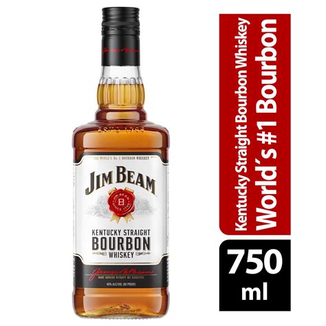 Jim Beam White Label Straight Bourbon Ml Bottle Abv