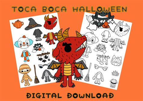 Printable Toca Boca Halloween Costumes / Toca Boca Paper Clothes ...