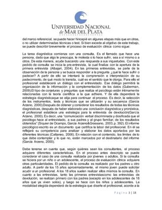 La Evaluaci N Cl Nica Como Una Funci N Integral Del Psic Logo Pdf