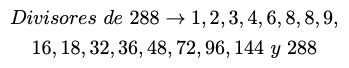 DIVISORES DE 288 Cuántos Son y Cómo se Calculan Aulaprende