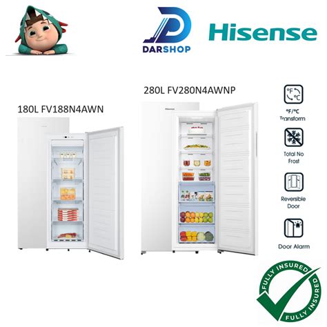 Hisense 180L 280L Upright Freezer Frost Free Peti Sejuk Beku Deep