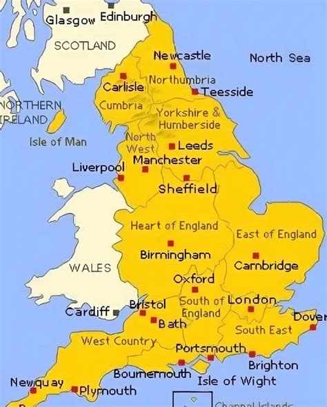 Ciudades De Inglaterra M S Importantes Mapa