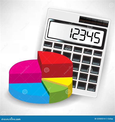 Calculator and pie chart stock vector. Illustration of calculator ...