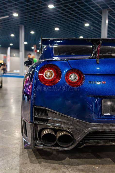 Blue Nissan GTR R35 during DAY1 World of Cars Editorial Stock Image ...