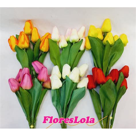 Buquê de Tulipa Artificial 7 Flores P Decoração de Casamento