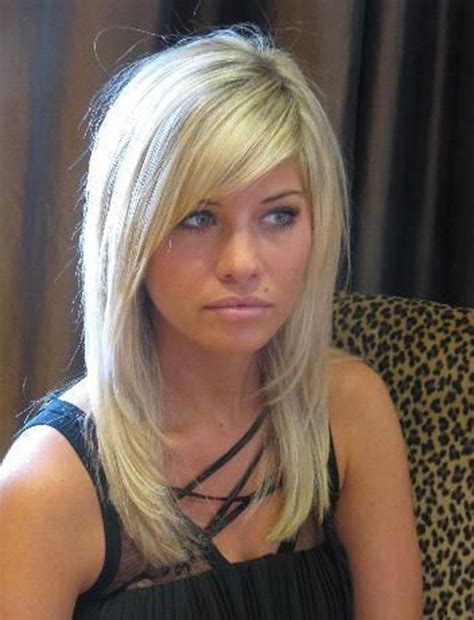 Fine Beautiful Shoulder Length Hairstyles With Side Swept Bangs And