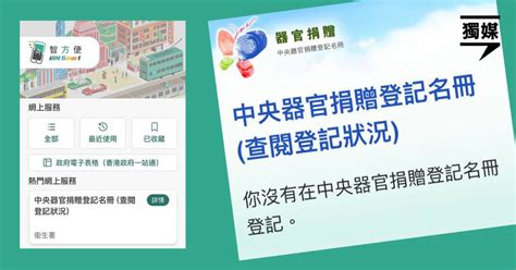 有冇登記器官捐贈冊？市民即日起可於智方便查詢 獨媒報導 獨立媒體