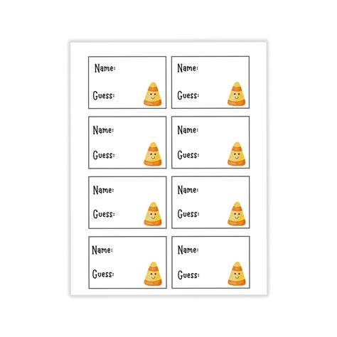 Candy Corn Guessing Game Printable Halloween Guess How Many Game How