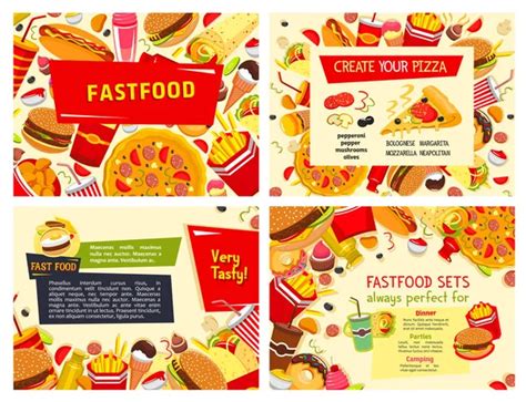 Fast Food Restaurant Menu Vector Sketch Posters Stock Vector Image By