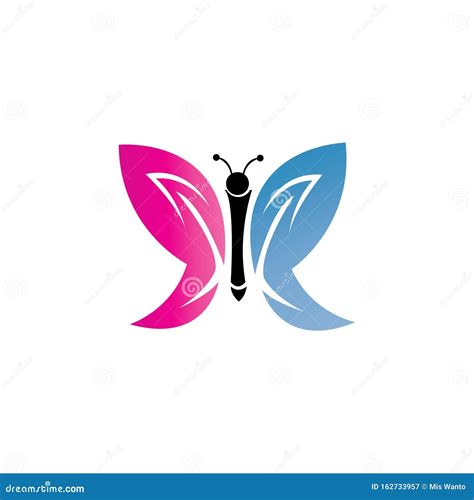 Logotipo De Una Mariposa Y Vectores Arco Iris Ilustración del Vector