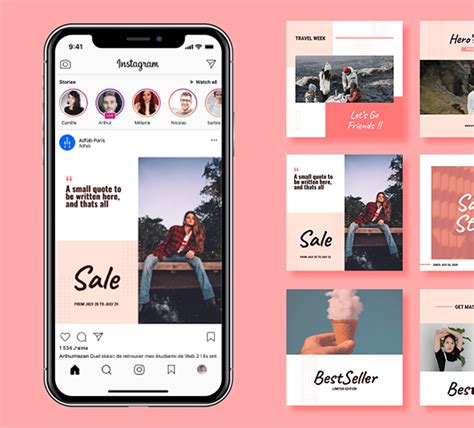 Instagram Post Marketing Template Figma Freebie Freebiesui Images And