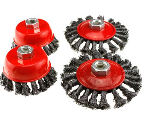 Pcs Twist Knot Semi Flat Wire Wheel Cup Brush Set For Angle Grinder