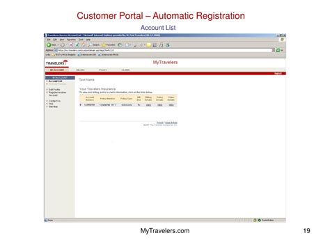 PPT - MyTravelers.com Customer Portal Self-Registration PowerPoint