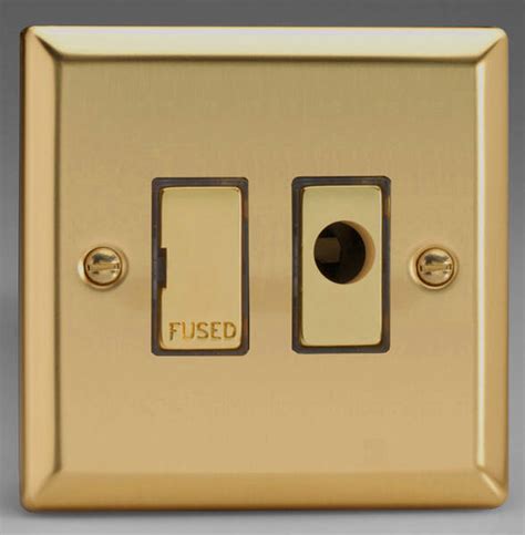 13a Unswitched Fused Spur Flex Outlet Victorian Brass Varilight