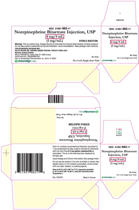 NOREPINEPHRINE BITARTRATE Injection Solution Concentrate