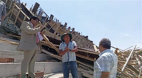 Ica Tribuna Del Estadio De Santiago Se Derrumba En Plena Construcci N